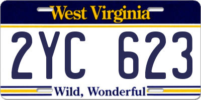 WV license plate 2YC623