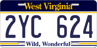 WV license plate 2YC624