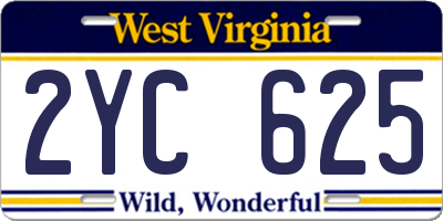 WV license plate 2YC625