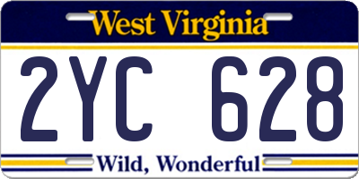 WV license plate 2YC628