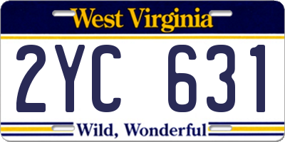 WV license plate 2YC631