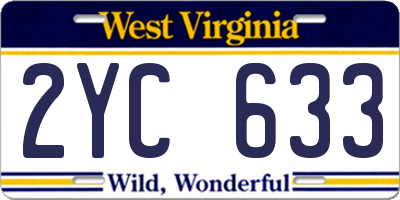 WV license plate 2YC633