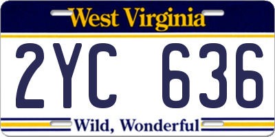 WV license plate 2YC636