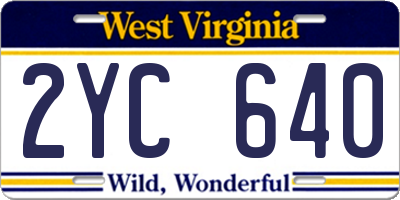 WV license plate 2YC640
