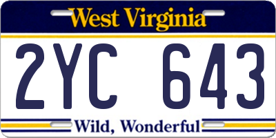 WV license plate 2YC643