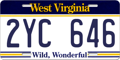 WV license plate 2YC646
