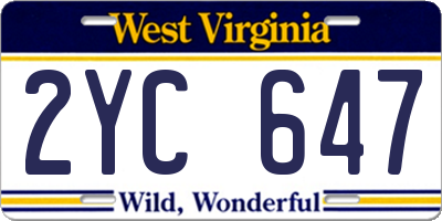 WV license plate 2YC647