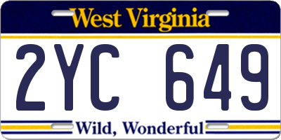 WV license plate 2YC649
