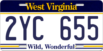 WV license plate 2YC655
