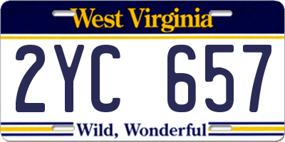 WV license plate 2YC657