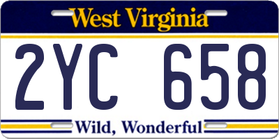 WV license plate 2YC658