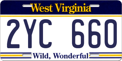 WV license plate 2YC660