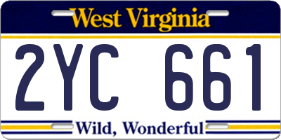 WV license plate 2YC661