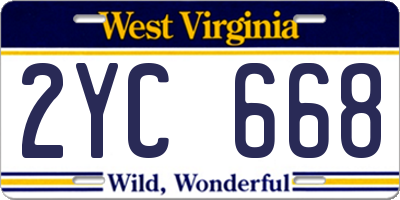 WV license plate 2YC668