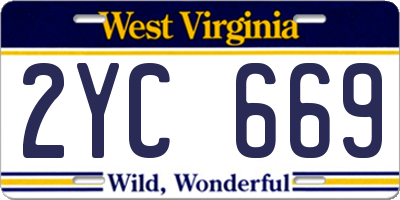 WV license plate 2YC669