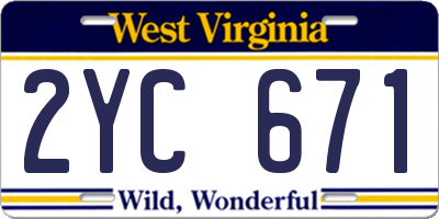 WV license plate 2YC671