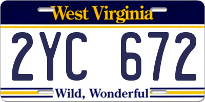 WV license plate 2YC672