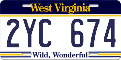 WV license plate 2YC674