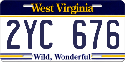 WV license plate 2YC676