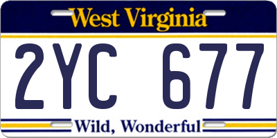 WV license plate 2YC677