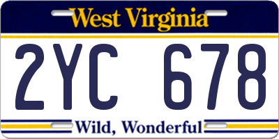 WV license plate 2YC678