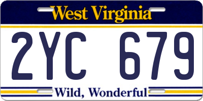 WV license plate 2YC679