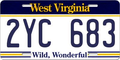 WV license plate 2YC683