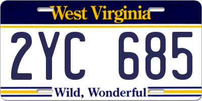 WV license plate 2YC685