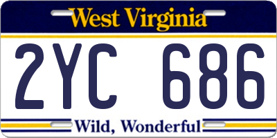 WV license plate 2YC686