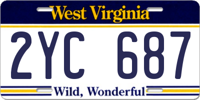 WV license plate 2YC687