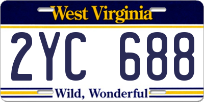 WV license plate 2YC688