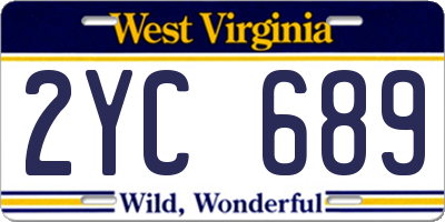 WV license plate 2YC689