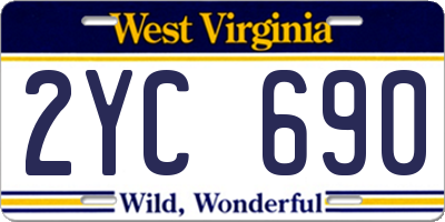 WV license plate 2YC690