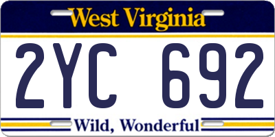 WV license plate 2YC692