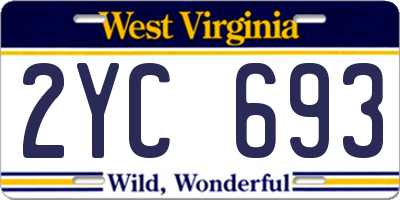 WV license plate 2YC693