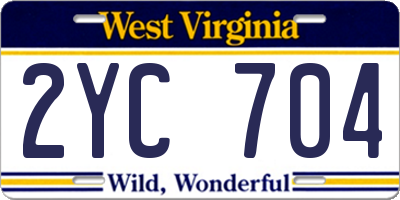 WV license plate 2YC704