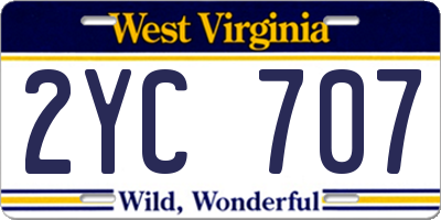 WV license plate 2YC707