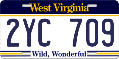 WV license plate 2YC709