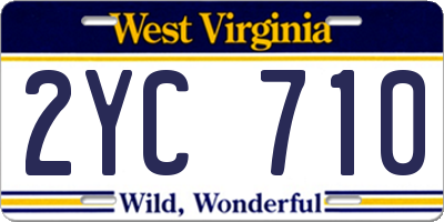 WV license plate 2YC710
