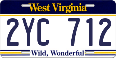 WV license plate 2YC712