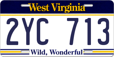 WV license plate 2YC713