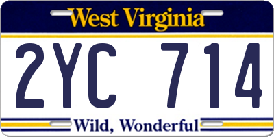 WV license plate 2YC714