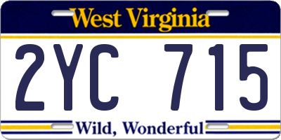 WV license plate 2YC715