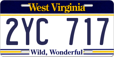 WV license plate 2YC717