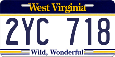 WV license plate 2YC718