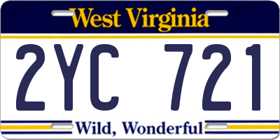 WV license plate 2YC721