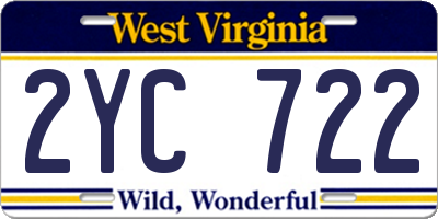 WV license plate 2YC722