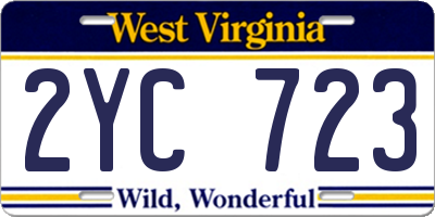 WV license plate 2YC723