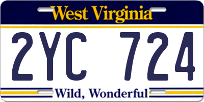 WV license plate 2YC724