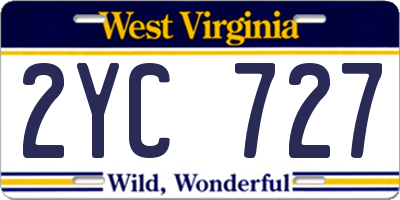 WV license plate 2YC727